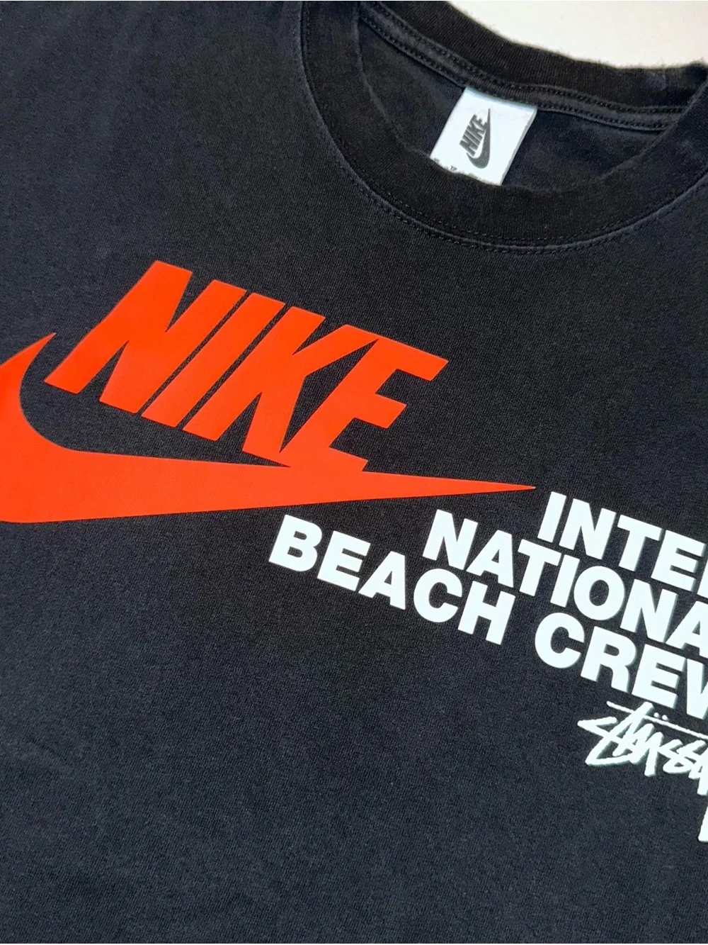 Nike x Stussy International Beach Crew T-Shirt Black Size XS